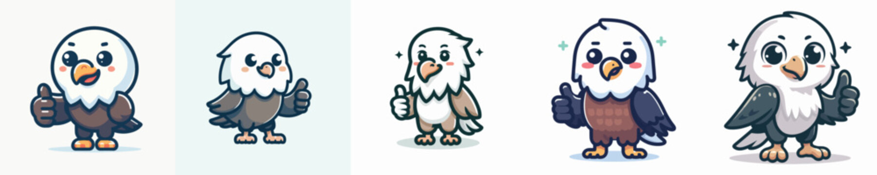 cute eagle vector giving thumbs up