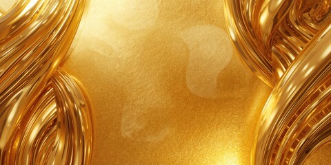 Shiny gold surface with metallic finish serving as a background for text layout and branding elements