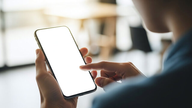 A woman and businessman are using a mobile smartphone and holding a digital tablet with a touch screen for wireless communication and internet technology - Powered by Adobe