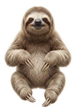 Two-toed sloth featuring shorter fur and prominent, curved claws.