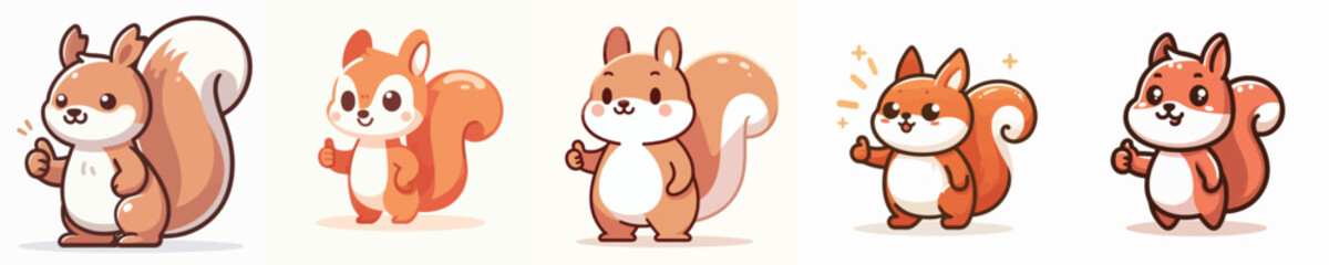 cute squirrel vector giving thumbs up