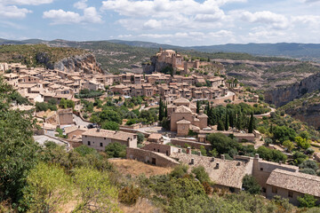 Panoramic view of Alqu&eacute;zar. Sierra y los Ca&ntilde;ones de Guara Natural Park. Huesca