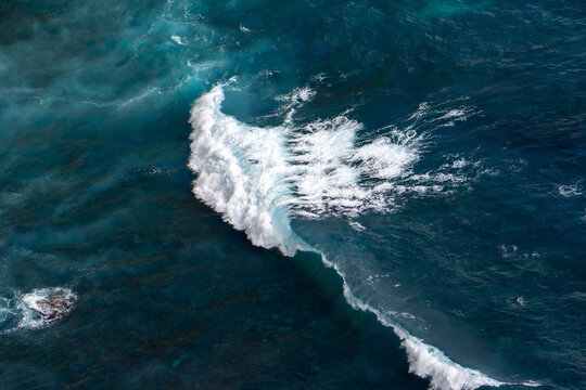 Aerial view of ocean waves. High quality photo
