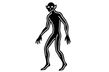 Fototapeta premium Skin Walker line art white background 