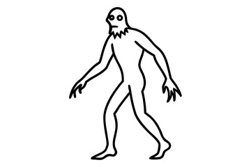 Fototapeta premium Skin Walker line art white background 