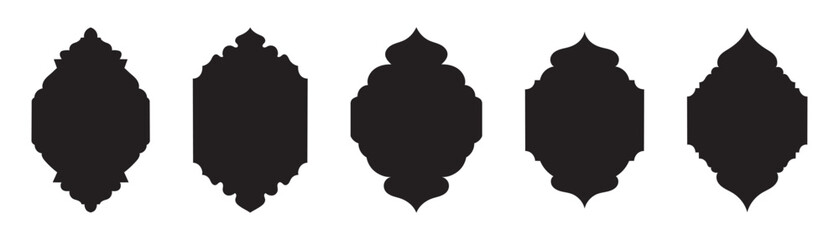 Set of Islamic window shape in style. You can use this as a background for your design. Design frame for isolated vector mosque gate shape on background.
