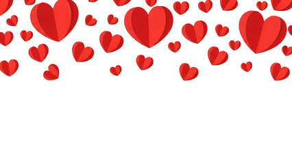 Red hearts isolated on transparent background for love and valentine s day designs