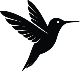 Obraz premium A simple black vector illustration of a flying bird silhouette symbolizing freedom and nature