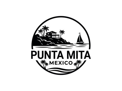Punta Mita in Mexico vector logo 618091 zUG city of Mexico skyline emblem with landmarks