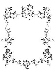 A frame for printing with oak tree branch vector