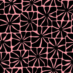 1970s daisy chamomile flowers. Beautiful floral seamless pattern