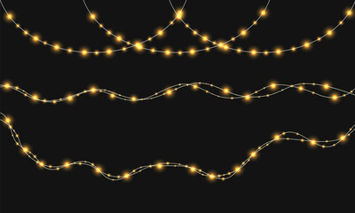 Naklejka premium olorful Christmas lights bulbs garlands. Lights bulbs for Christmas decoration