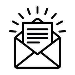 Open envelope with letter line icon. Email message vector illustration.
