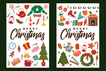 wintertime for Merry Christmas and Happy New Year seasonal greetings holiday background