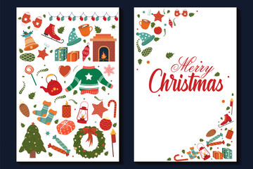 wintertime for Merry Christmas and Happy New Year seasonal greetings holiday background