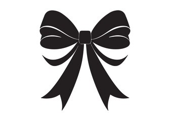 ribbon bow logo silhouette vector, tied bow logo icon silhouette, bow silhouette vector logo holiday icon gift, bows knot silhouette vector logo on white background