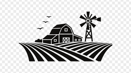 Farm Landscape with Barn and Windmill © GW
