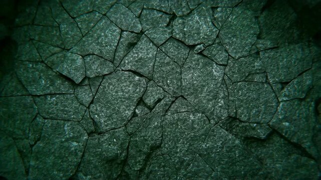 Cracked earth transformation: dark surface to vibrant green explosion