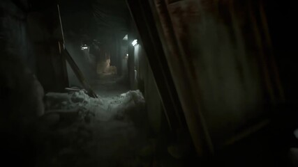 Mysterious abandoned tunnel with suspenseful atmosphere and eerie lighting