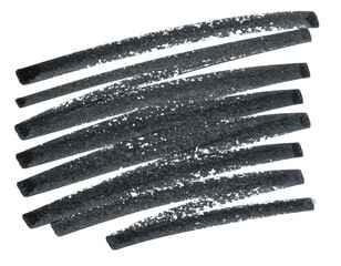 Diagonal, textured, charcoal-grey lines on a transparent background, creating a layered, artistic stroke