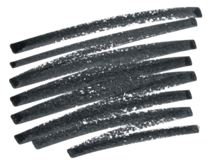 Diagonal, textured, charcoal-grey lines on a transparent background, creating a layered, artistic stroke