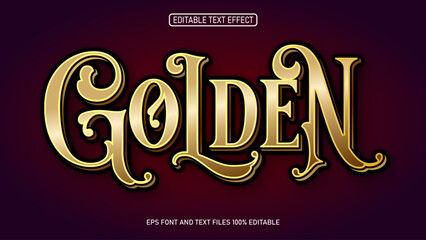 Golden text Royal Victorian Style text effect editable