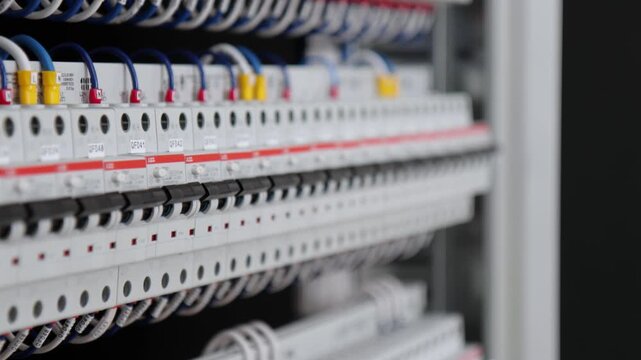 Electrical panel for organizing the power supply of the house on circuit breakers, Smart Home automation, connection through electrical terminals. 