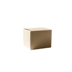 Brown cardboard box on transparent background