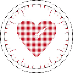 Red Heart Dot Pattern Design