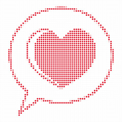 Red Heart In Speech Bubble