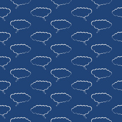 Thought cloud seamless pattern isolated on color background © sljubisa