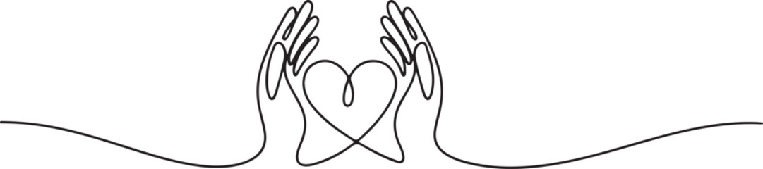 Editable vector stroke of Love and Care. Autism related concept. Continuous one line drawing. one line Icon drawing
