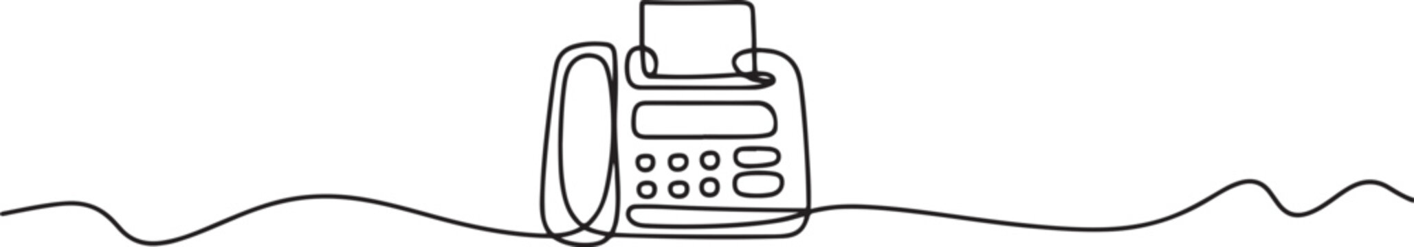 fax machine icon continuous one line drawing, Fax Machine line icon, Fax Line Icon. one line Icon drawing