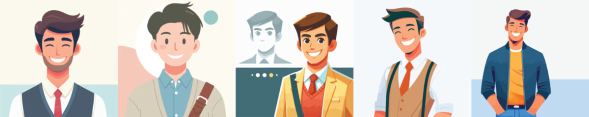 vector of a smiling young man