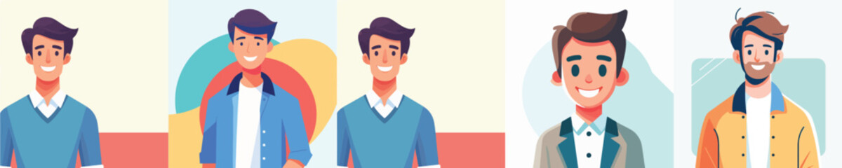 vector of a smiling young man