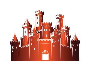 Illustrated Medieval Castle Silhouette © GW