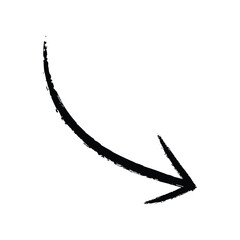 Black brush stroke arrow pointing down and to the right Vector © Sobnam 17