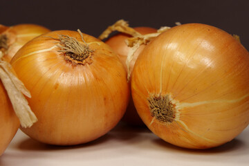 Yellow bulb onion. Onion - very healthy product with many beneficial properties