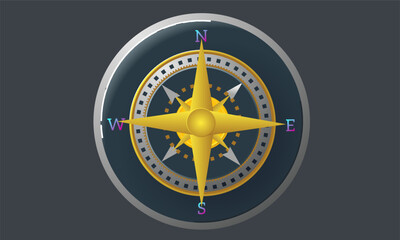 compass on a white background