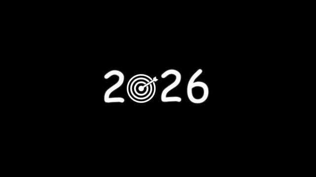 2026 in the form of numbers and darts instruments on a blue background. Business targets refer to specific, measurable goals or objectives that a company sets to achieve within a defined time frame.
