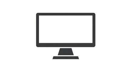 A simple graphic illustration of a computer monitor with a white screen on a white background ai generated