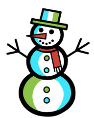 Colorido snowman.