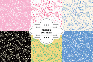 손그림 꽃 패턴