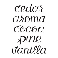 Aroma Handwritten Lettering black and white