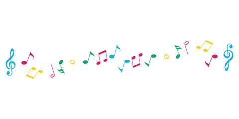 musical notes melody on white background. © Noor