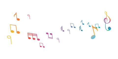 musical notes melody on white background. © Noor