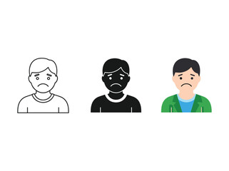 Fototapeta premium Unhappy people diverse cartoon