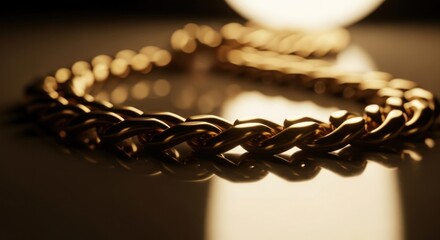 A gold chain represents jewelry and luxury.