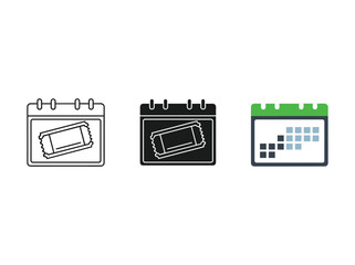 Calendar icons set simple design