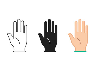 Obraz premium Hands raised in greeting or protest illustration